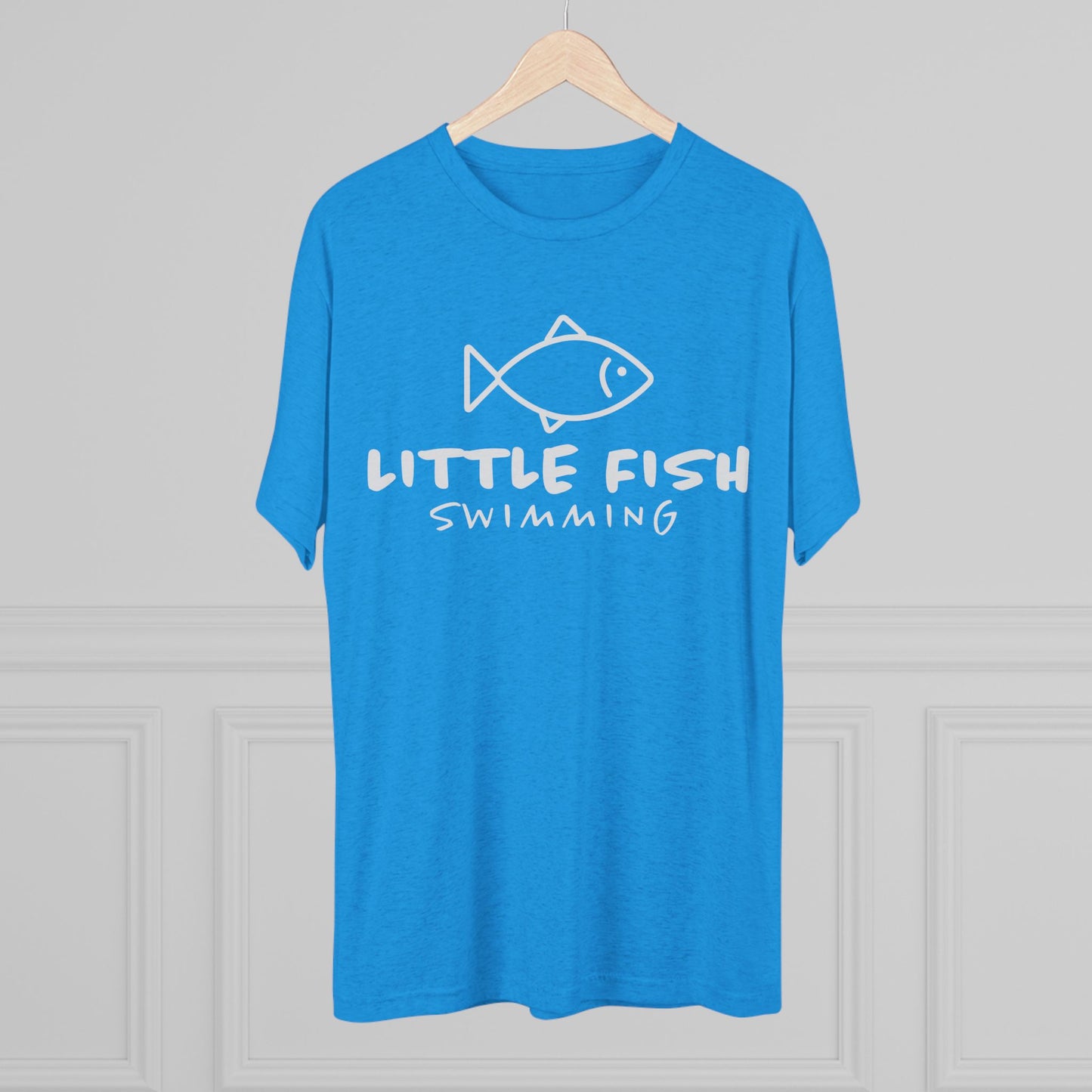 Unisex Tri-Blend Little Fish Swimming Crew Tee