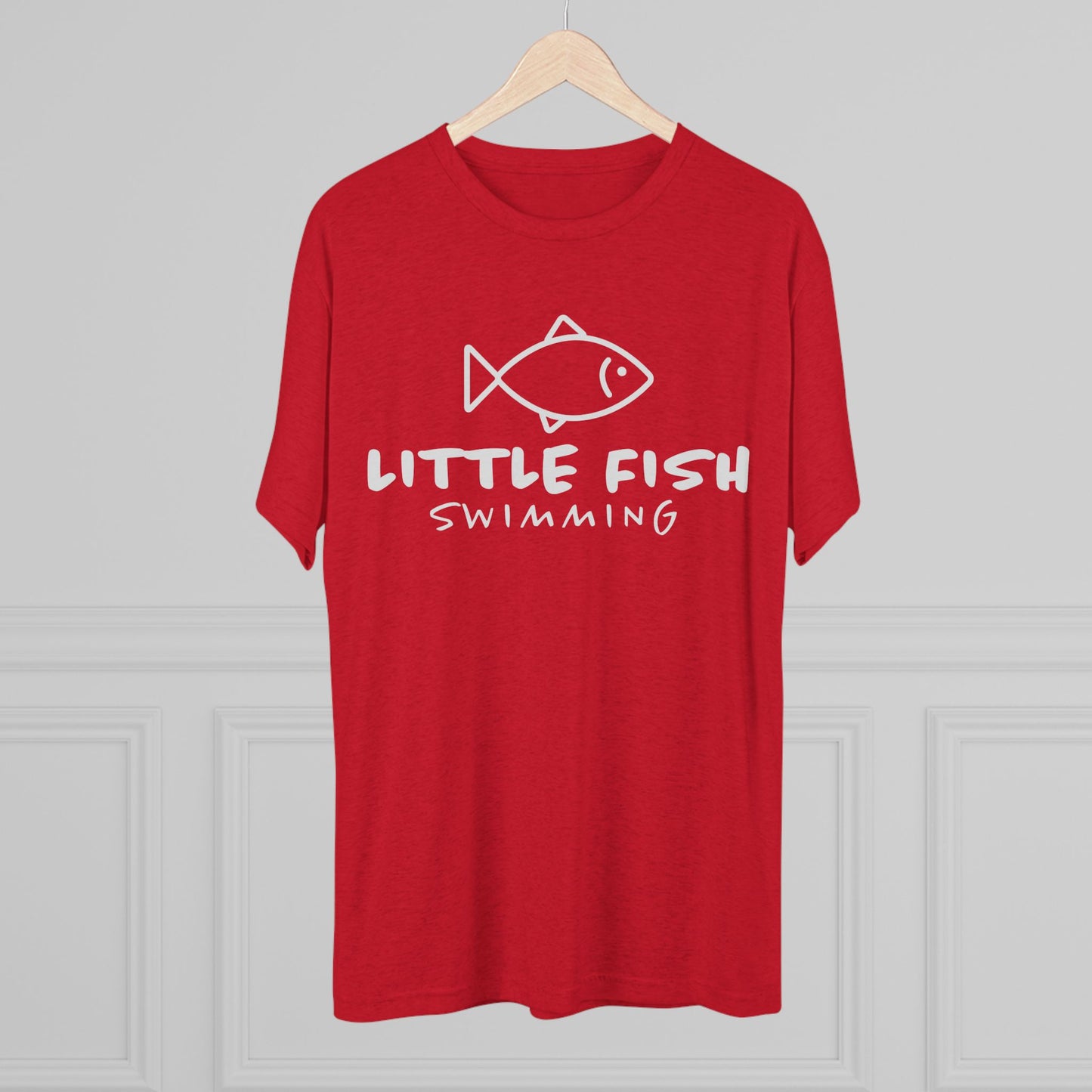 Unisex Tri-Blend Little Fish Swimming Crew Tee