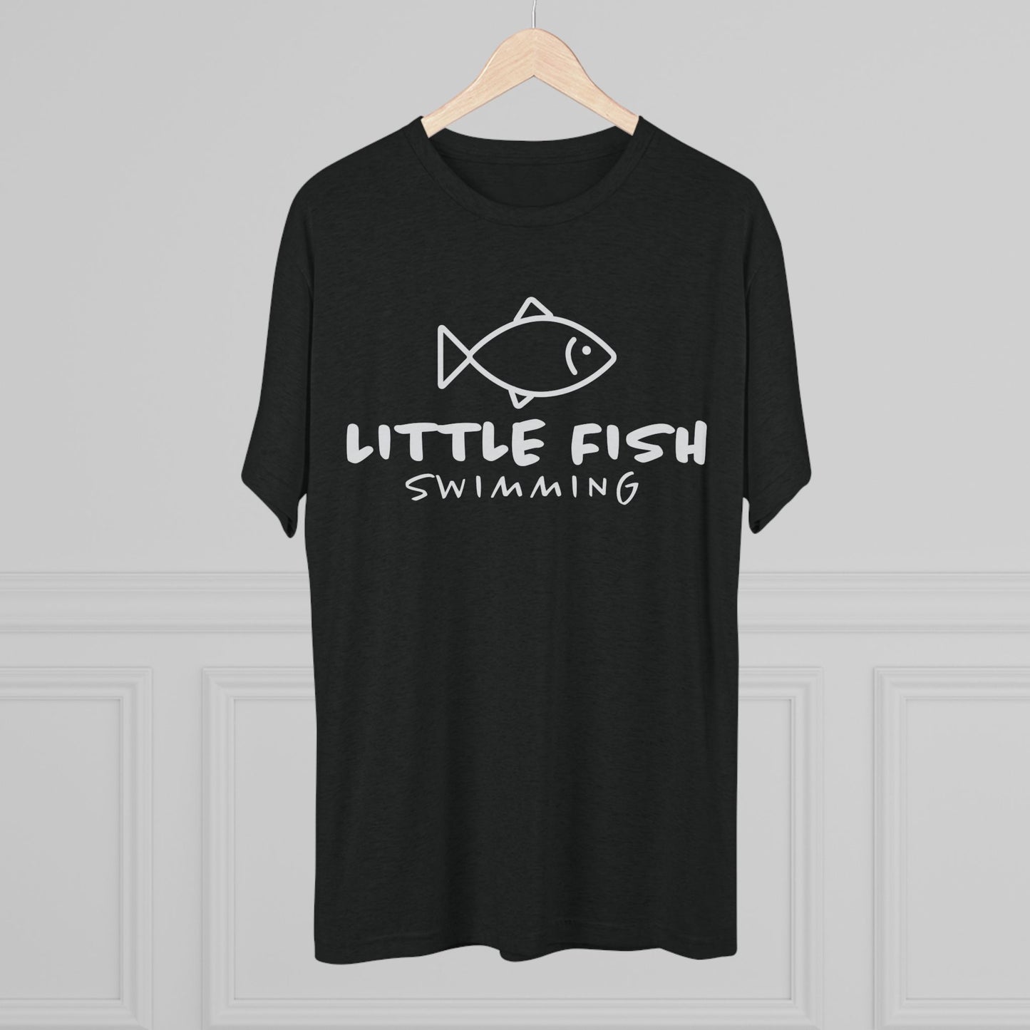 Unisex Tri-Blend Little Fish Swimming Crew Tee