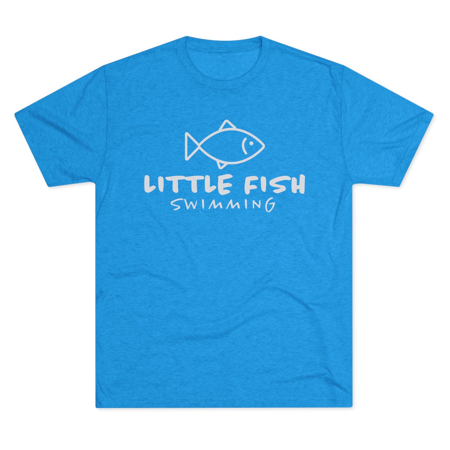 Unisex Tri-Blend Little Fish Swimming Crew Tee