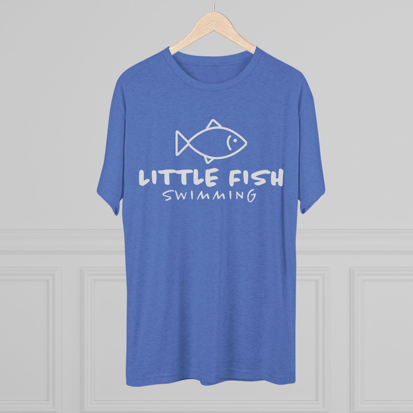 Unisex Tri-Blend Little Fish Swimming Crew Tee
