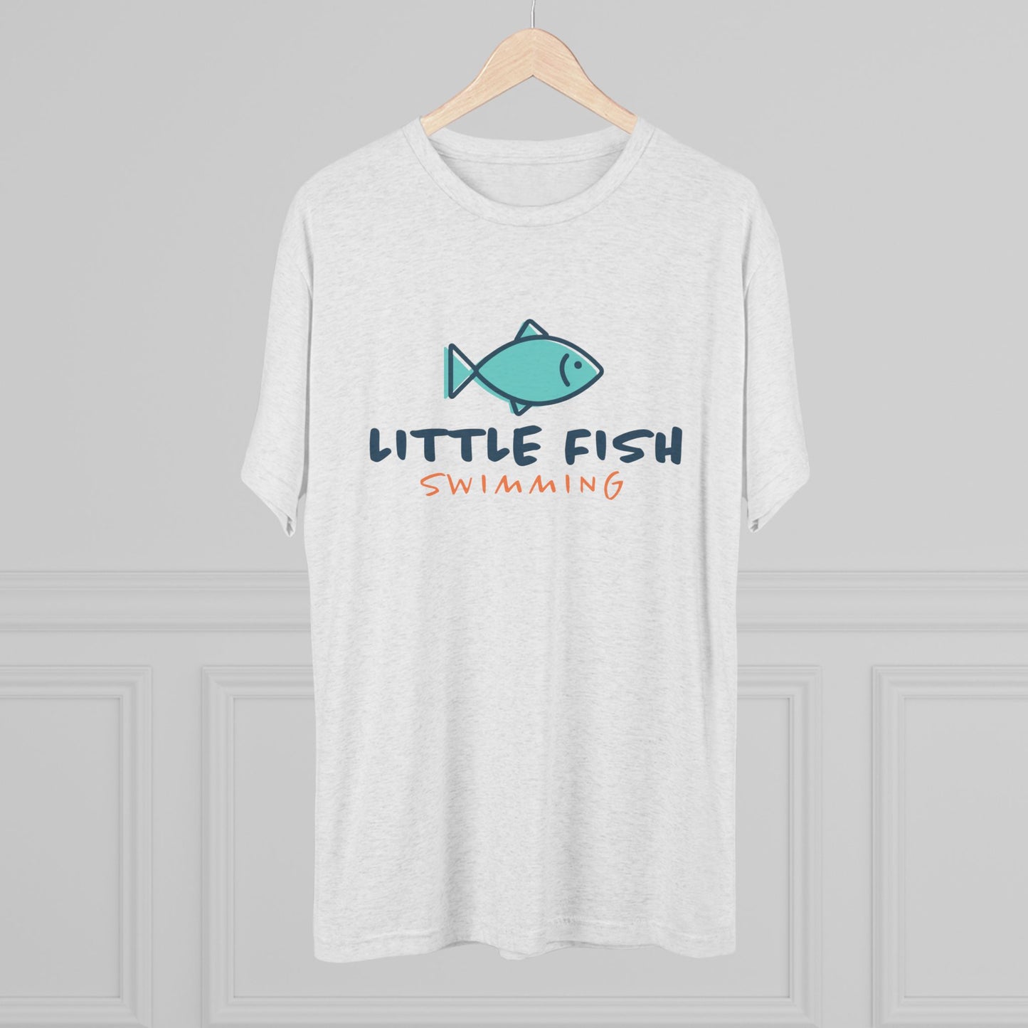 Unisex Tri-Blend Little Fish Swimming Crew Tee