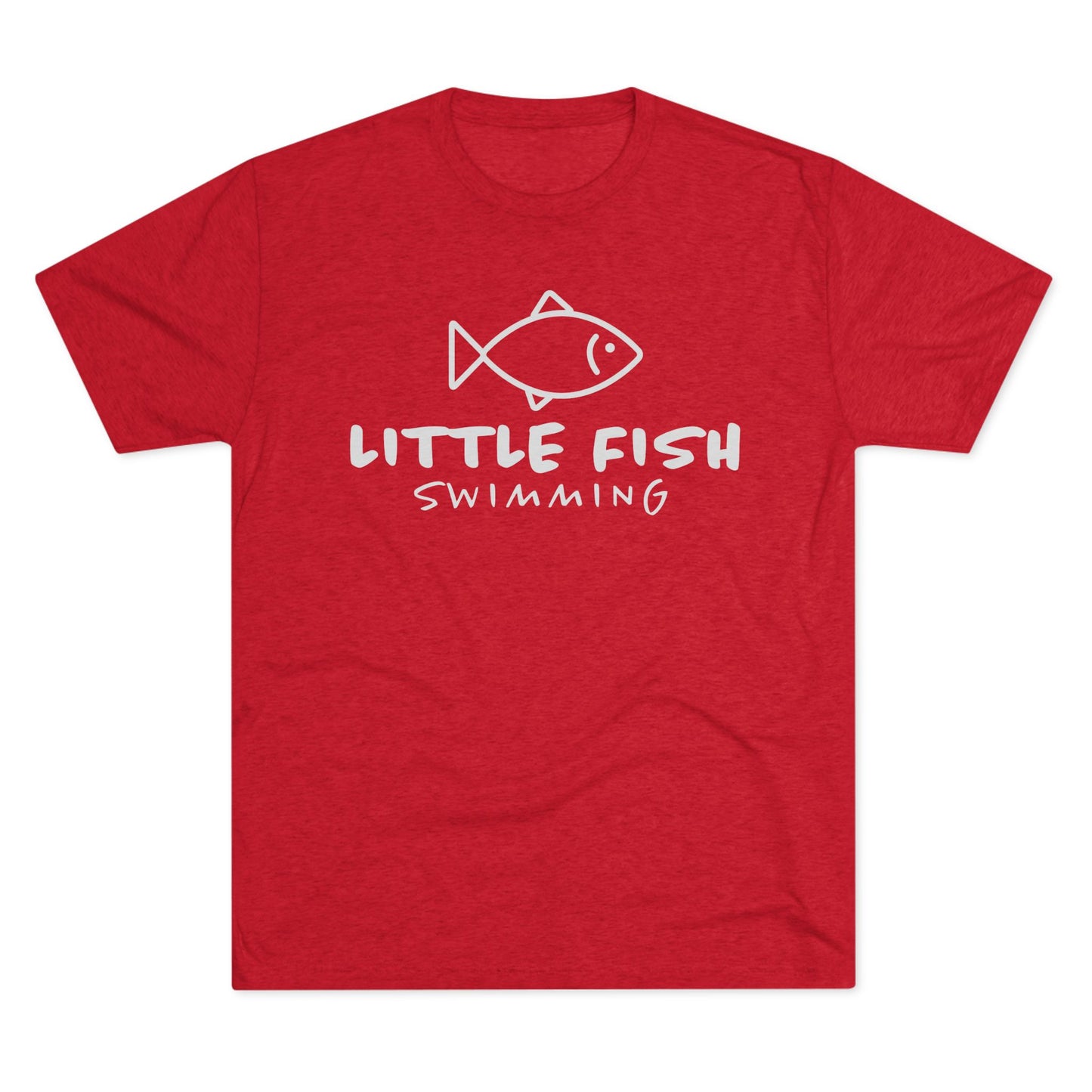 Unisex Tri-Blend Little Fish Swimming Crew Tee