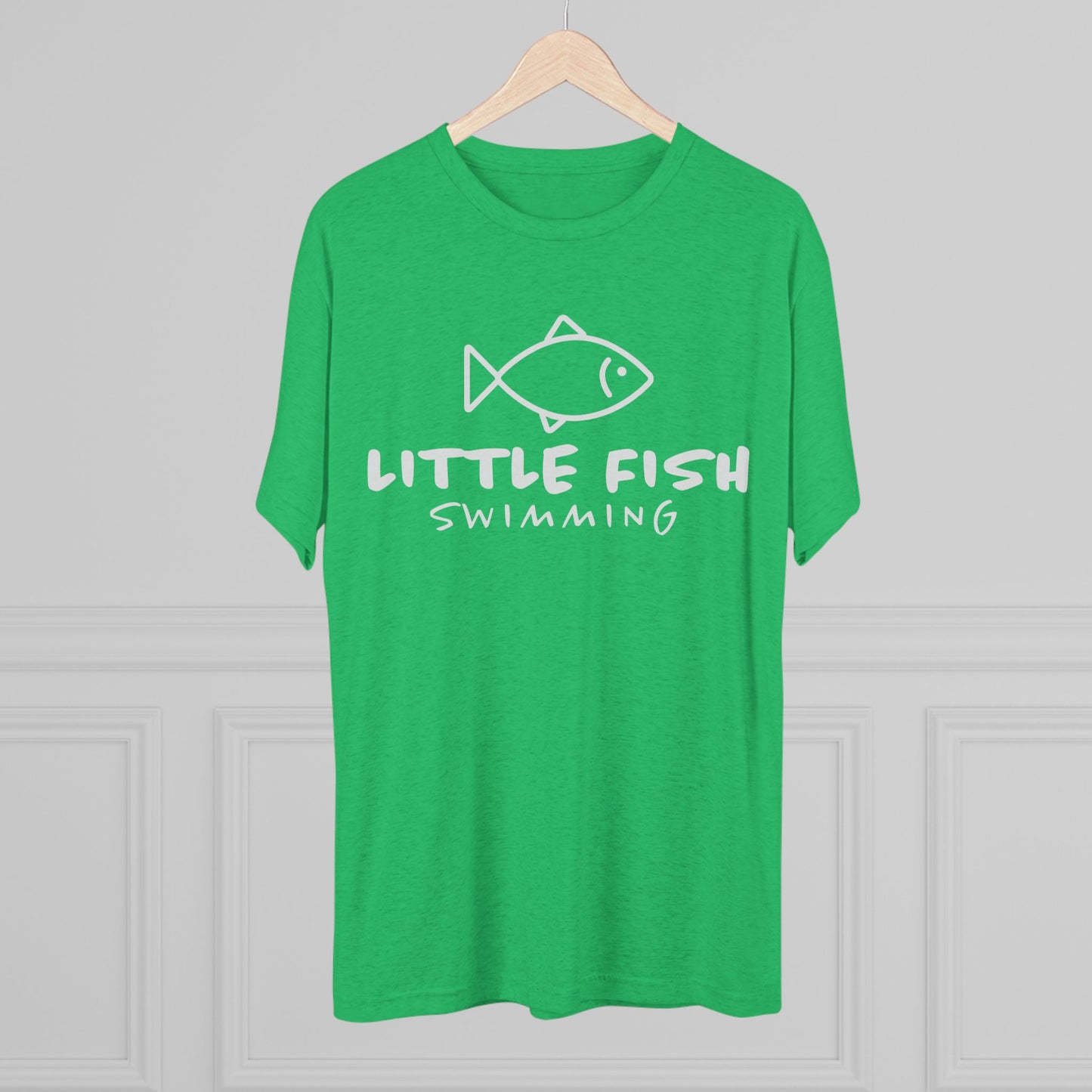 Unisex Tri-Blend Little Fish Swimming Crew Tee